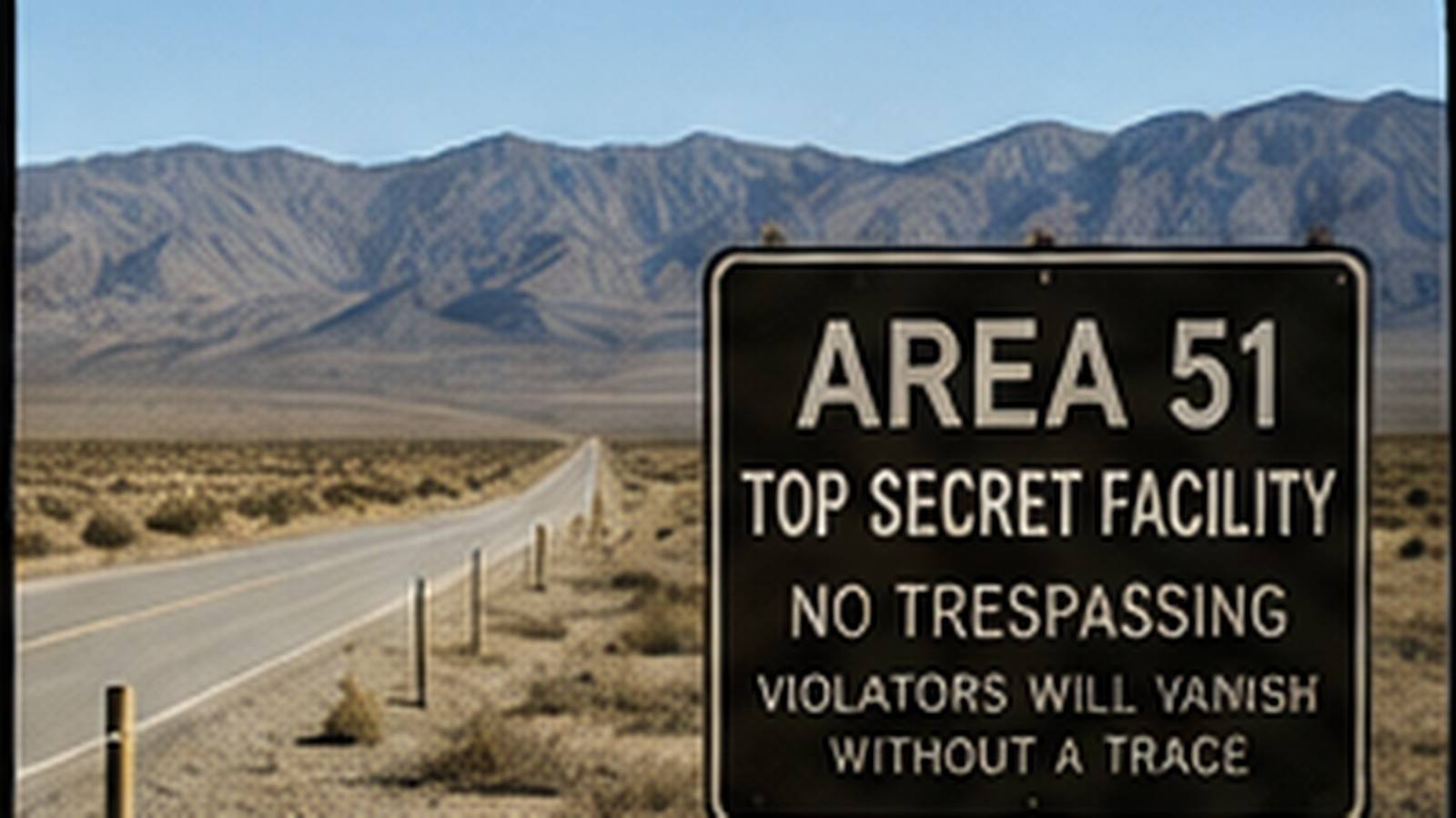 Strada nel deserto verso una struttura militare remota