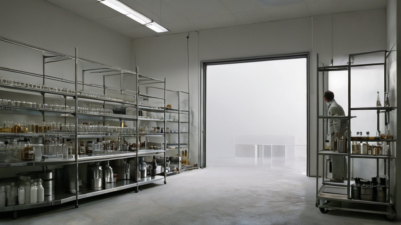 Laboratorio di chimica con provette colorate