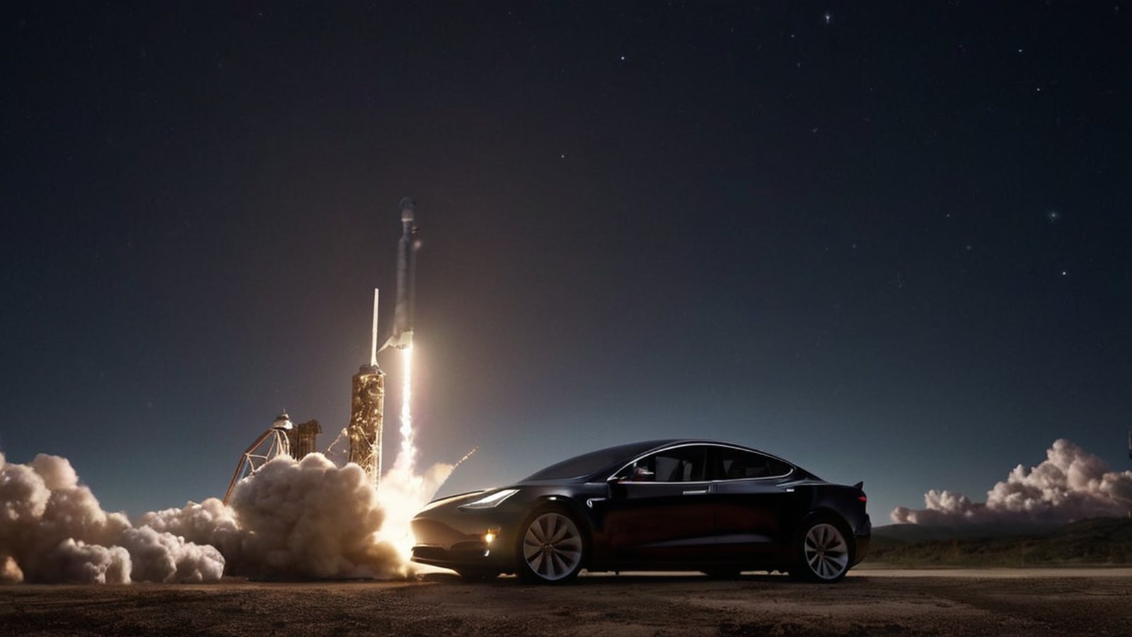 Elon Musk al lancio di un razzo SpaceX