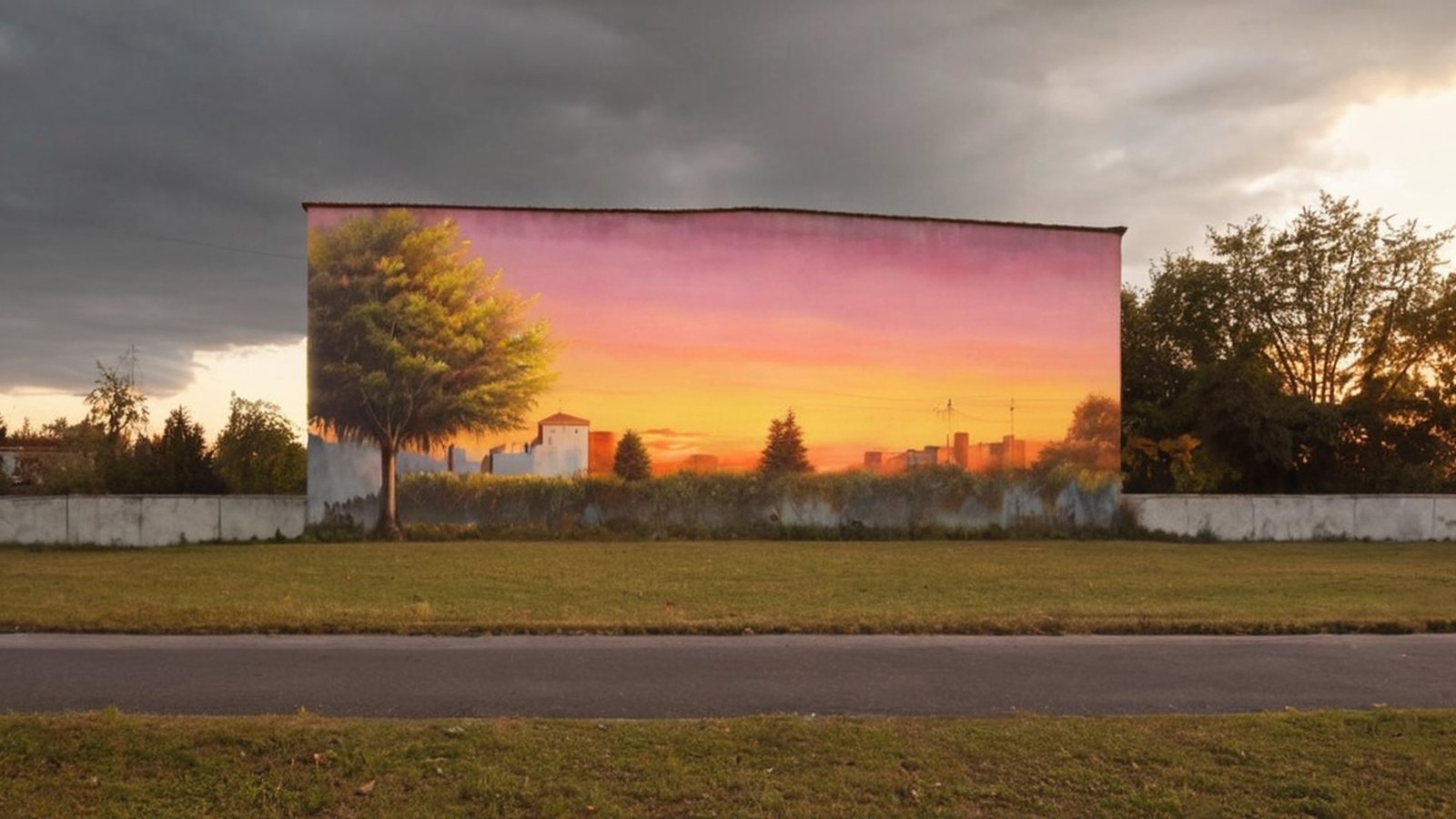 un murales digitale su un muro di Milano