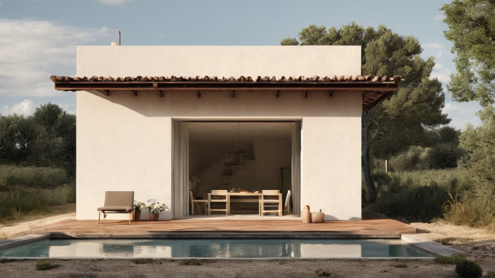 Immagine di una casa con una pompa di calore installata