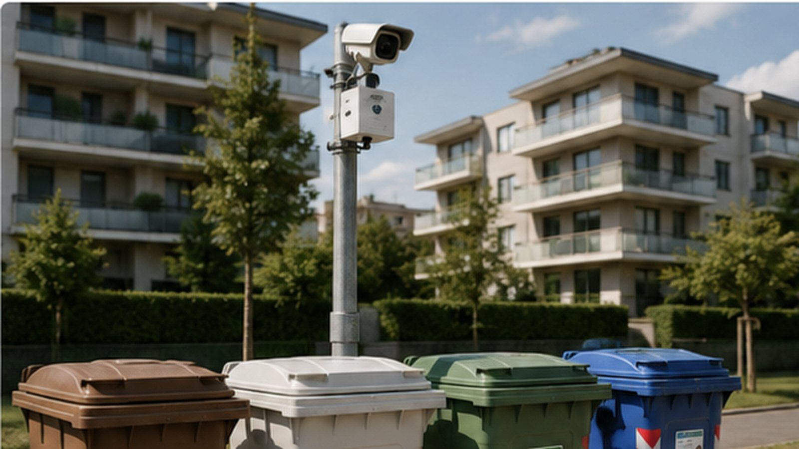 Telecamera e sensori installati in un quartiere urbano