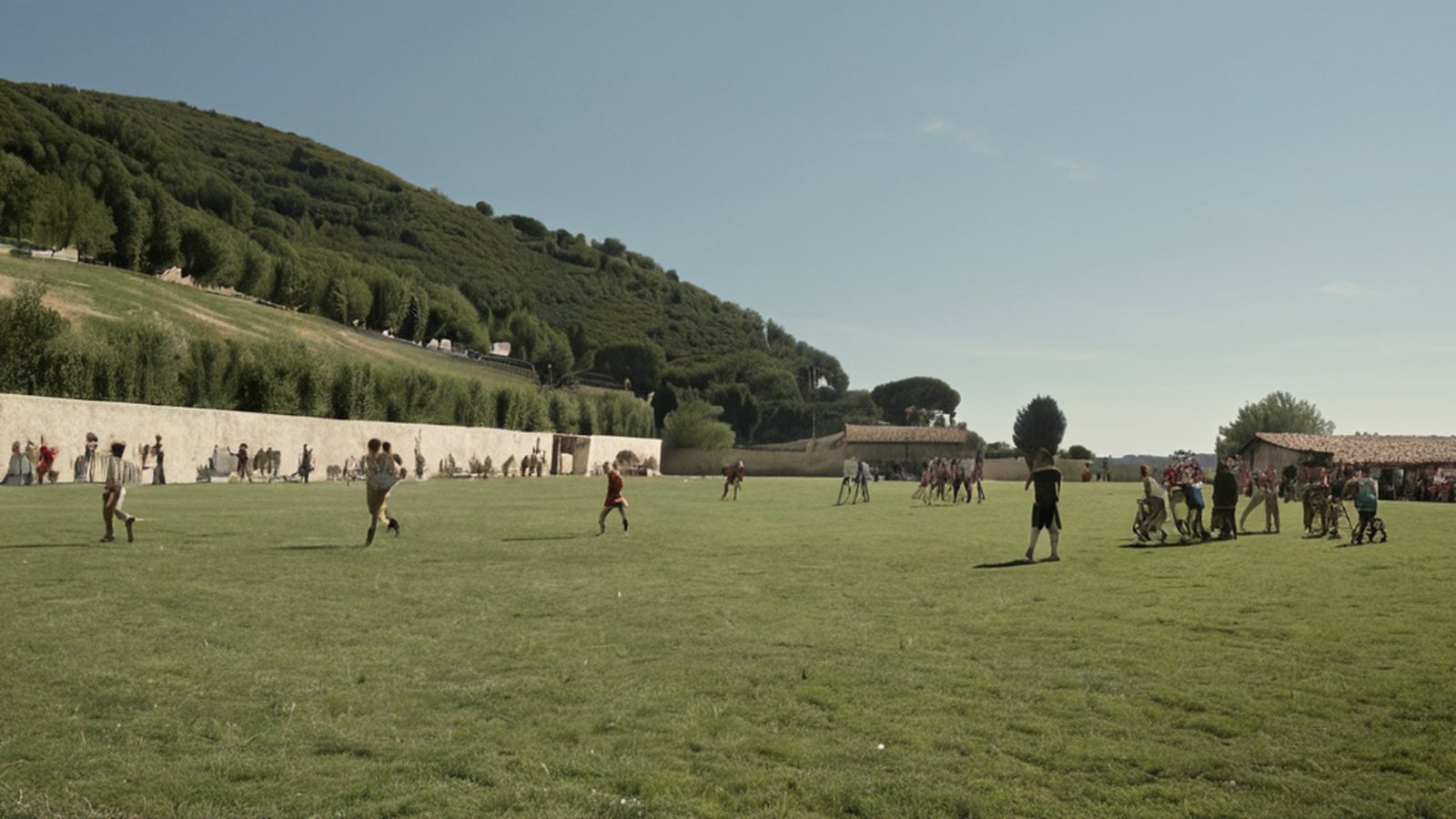 campo di calcio con la folla in festa