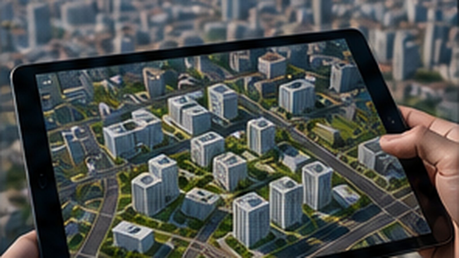 Modello urbano digitale osservato da tecnici